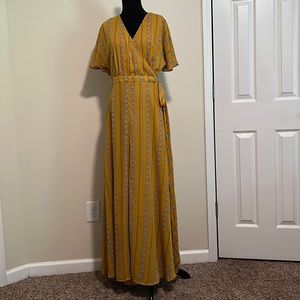 Boho Patterned Maxi wrap Dress